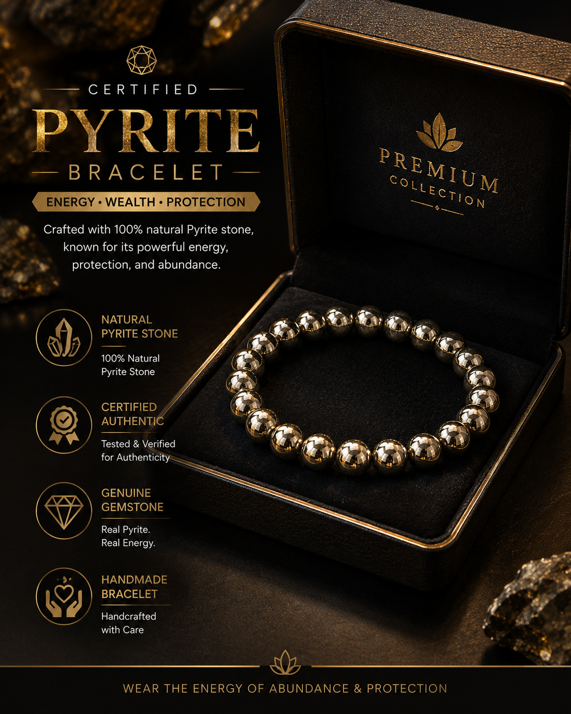 Pyrite Wealth Stone Bracelet